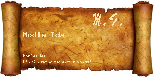 Modla Ida névjegykártya